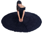 Black Long Cotton Ruffle Maxi Skirt-Cotton Skirt-Lannaclothesdesign Shop-Lannaclothesdesign Shop