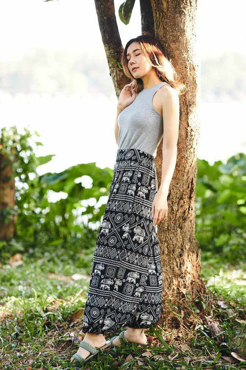 Black Thai Elephant Pants-Jenny Pants-Lannaclothesdesign Shop-XS/S-Black-Lannaclothesdesign Shop