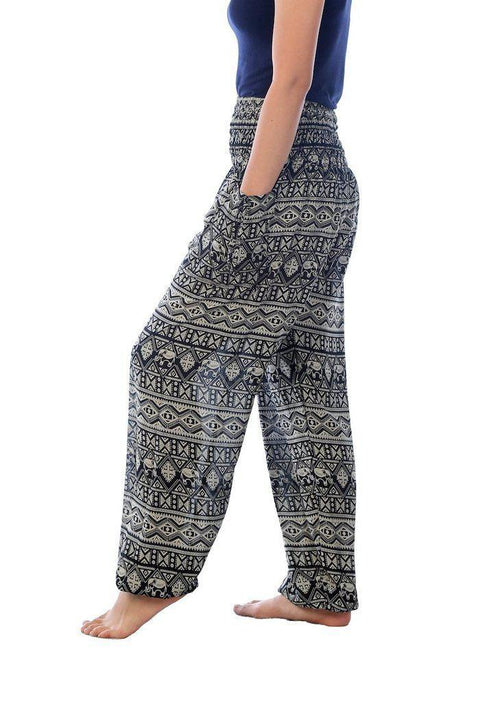 Boho Elephant Pants-Smocked-Lannaclothesdesign Shop-Lannaclothesdesign Shop