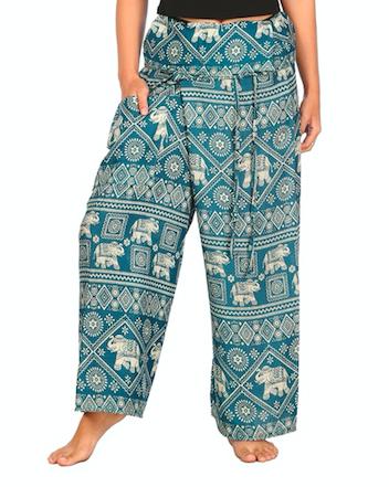 Boho Fisherman Pants-Fisherman-Lannaclothesdesign Shop-Small-Medium-Teal-Lannaclothesdesign Shop