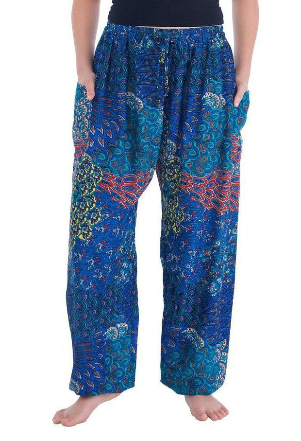 Colorful Harem Pants with Drawstring-Drawstring-Lannaclothesdesign Shop-Small-Dark Blue-Lannaclothesdesign Shop