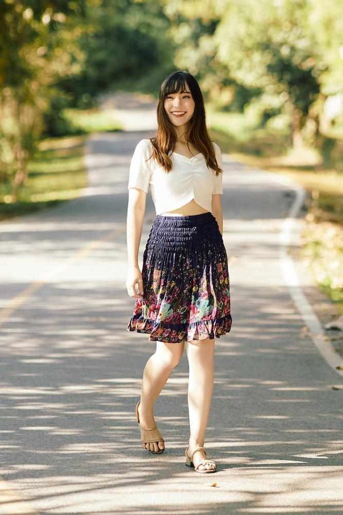 DARK BLUE FLOWER BOHO SKIRT – Lannaclothesdesign Shop