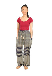 Drawstring Pants Striped Print-Drawstring-Lannaclothesdesign Shop-Small-Dark Blue-Lannaclothesdesign Shop