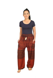 Drawstring Pants Striped Print-Drawstring-Lannaclothesdesign Shop-Small-Orange-Lannaclothesdesign Shop