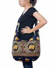 Elephant Crossbody Bag Dark Blue-Bags-Lannaclothesdesign Shop-Lannaclothesdesign Shop