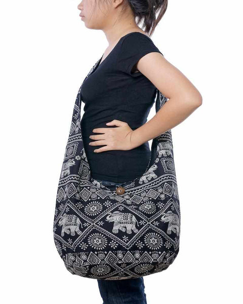 Elephant Crossbody Purse Black-Bags-Lannaclothesdesign Shop-Lannaclothesdesign Shop