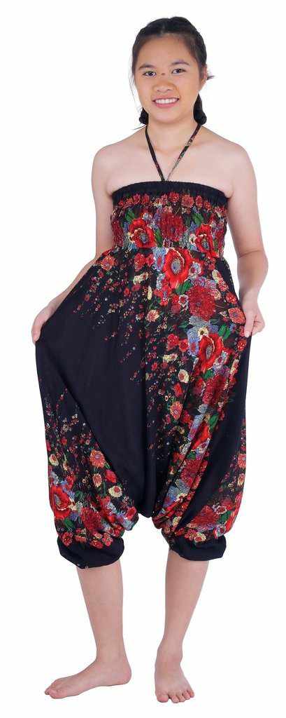 Floral Harem Pants-Harem Jumpsuit-Lannaclothesdesign Shop-Lannaclothesdesign Shop