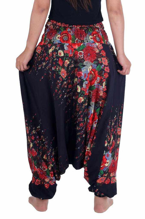 Floral Harem Pants-Harem Jumpsuit-Lannaclothesdesign Shop-Lannaclothesdesign Shop