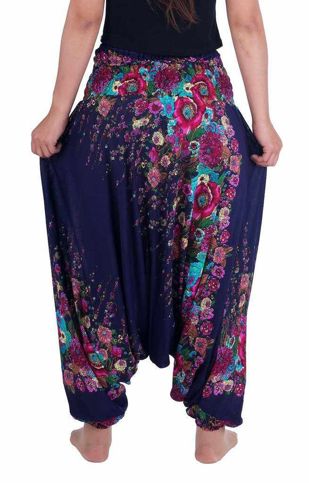 Floral Harem Pants-Harem Jumpsuit-Lannaclothesdesign Shop-Lannaclothesdesign Shop