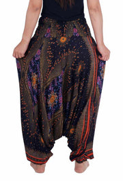 Flower Eye Harem Pants-Harem Jumpsuit-Lannaclothesdesign Shop-Lannaclothesdesign Shop