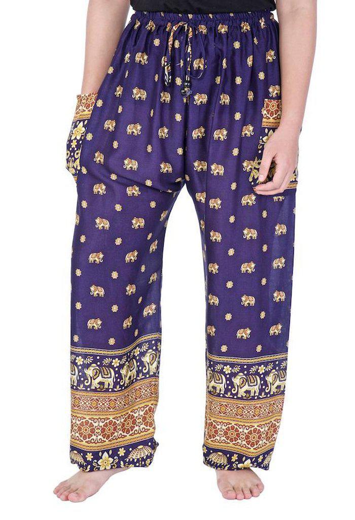 Small Gold Elephant Drawstring Pants - Lannaclothesdesign Shop
