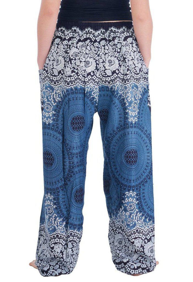 Geometric Mandala Harem Pants-Drawstring-Lannaclothesdesign Shop-Lannaclothesdesign Shop