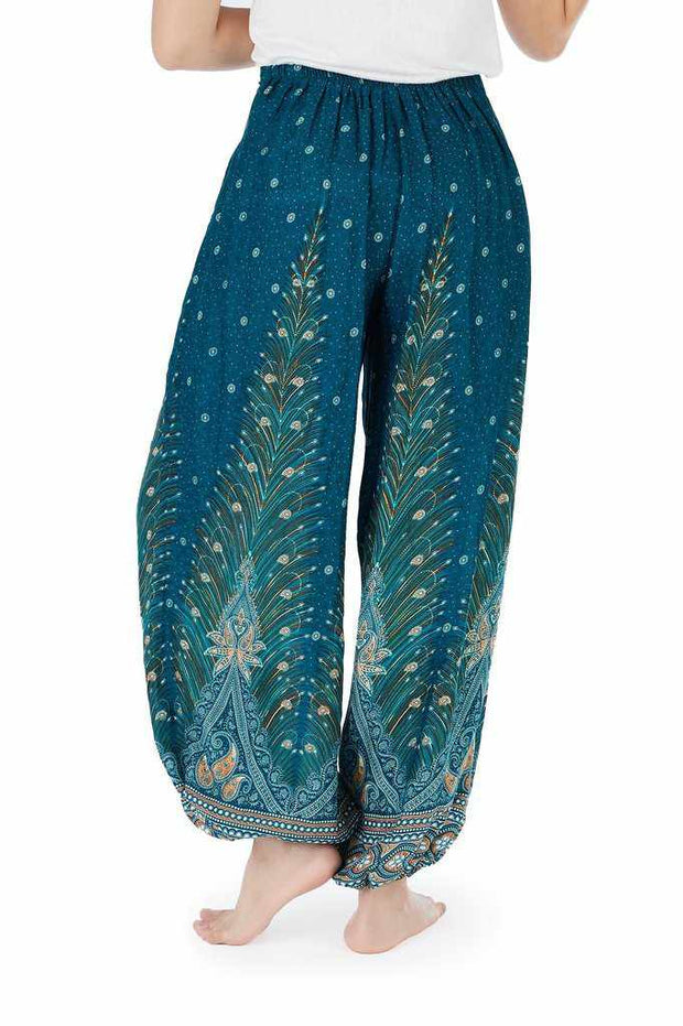 Girls Bohemian Pants - Teal-Jenny Pants-Lannaclothesdesign Shop-Lannaclothesdesign Shop