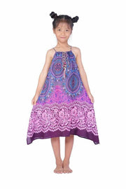 Girls Dress with Adjustable String-Girls Dress-Lannaclothesdesign Shop-Purple-Lannaclothesdesign Shop
