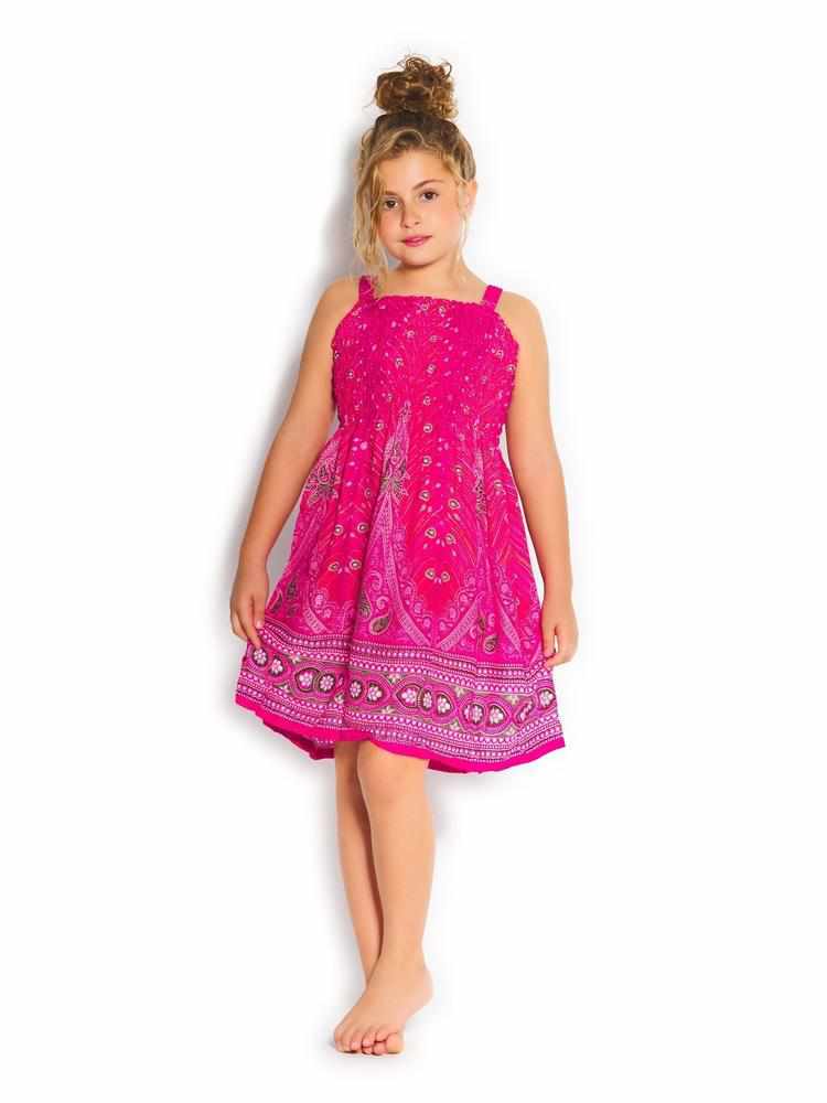Girls Elastic Boho Dress - Lannaclothesdesign Shop