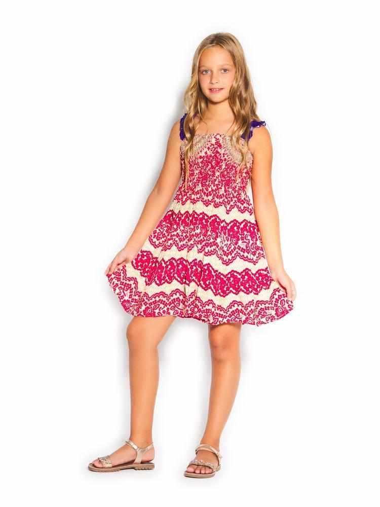 Girls Elastic Boho Dress - Lannaclothesdesign Shop