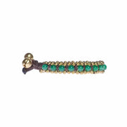 Green Aventurine Beads and Brass Bells Boho Bracelet-Bracelet-Lannaclothesdesign Shop-Lannaclothesdesign Shop