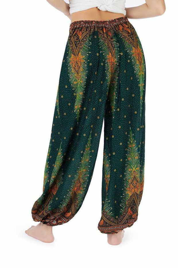 Green Comfy Boho Pants-Jenny Pants-Lannaclothesdesign Shop-Lannaclothesdesign Shop