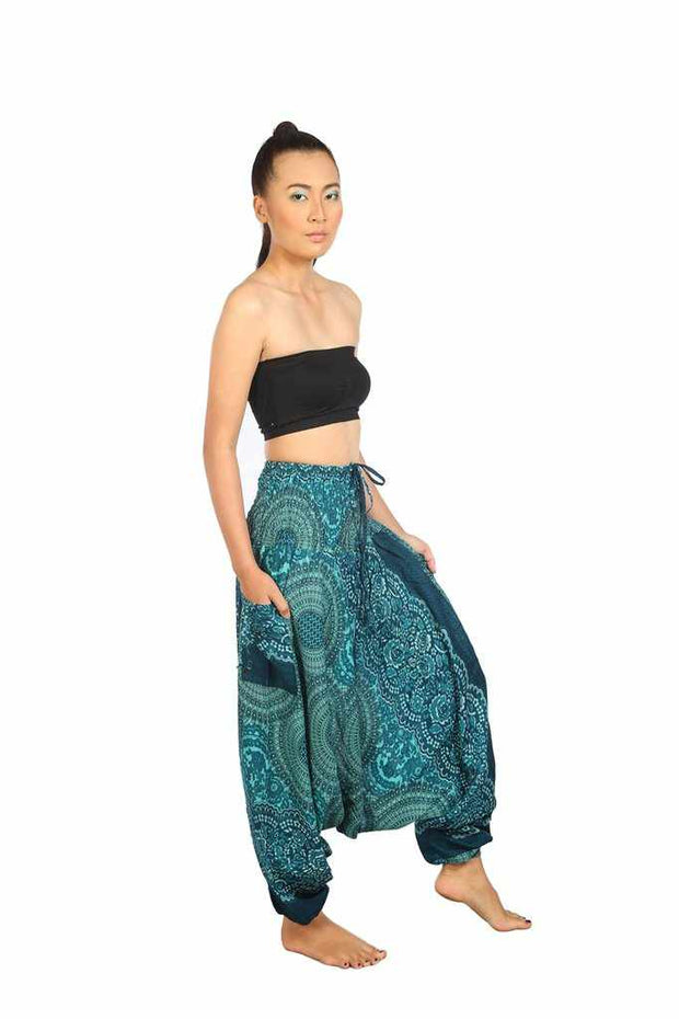 Harem Jumpsuit Pants-Harem Jumpsuit-Lannaclothesdesign Shop-Teal-Small-Medium-Lannaclothesdesign Shop