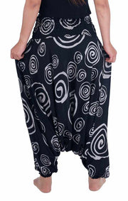 Harem Pants Circle Print-Harem Jumpsuit-Lannaclothesdesign Shop-Lannaclothesdesign Shop