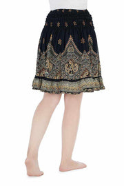 HIGH WAISTED SHORT BOHO SKIRT-Rayon Skirt-Lannaclothesdesign Shop-Lannaclothesdesign Shop