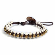 How Lite Beads and Brass White Boho Bracelet-Bracelet-Lannaclothesdesign Shop-Lannaclothesdesign Shop