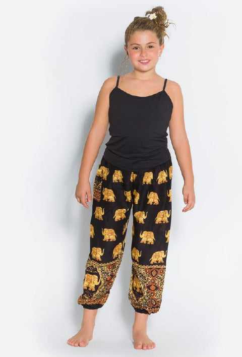 Kids Harem Boho Pants-Kids Boho Pants-Lannaclothesdesign Shop-4 Years-Black-Lannaclothesdesign Shop