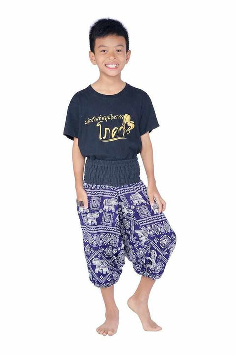 Kids Harem Jumpsuit Pants-Kids Jumpsuit-Lannaclothesdesign Shop-4 Years-Dark Blue-Lannaclothesdesign Shop