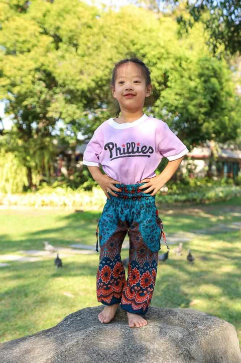 KIDS HAREM PANTS Teal Boho-Kids Boho Pants-Lannaclothesdesign Shop-2 Years-Teal-Lannaclothesdesign Shop