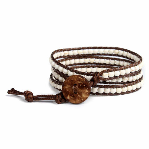 Leather 5 Wrap Bracelet-Bracelet-Lannaclothesdesign Shop-Lannaclothesdesign Shop