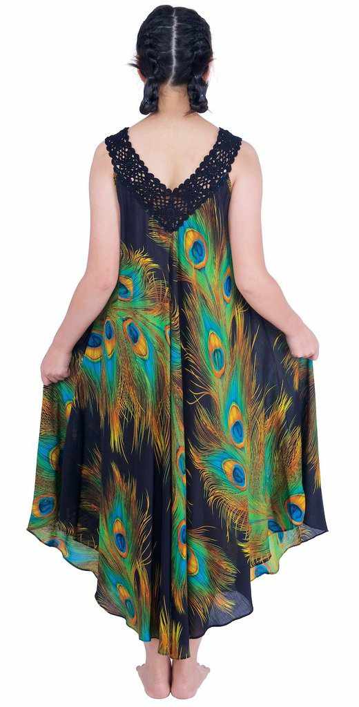 Long Sleeveless Dress Casual Fit V - Neck Crochet Lace - Lannaclothesdesign Shop