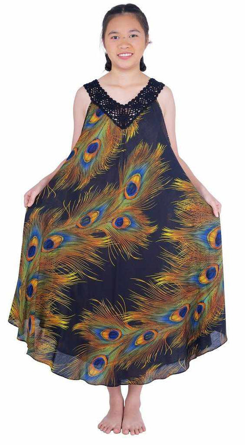 Long Sleeveless Dress Casual Fit V-Neck Crochet Lace-Dress-Lannaclothesdesign Shop-Dark Blue-Lannaclothesdesign Shop