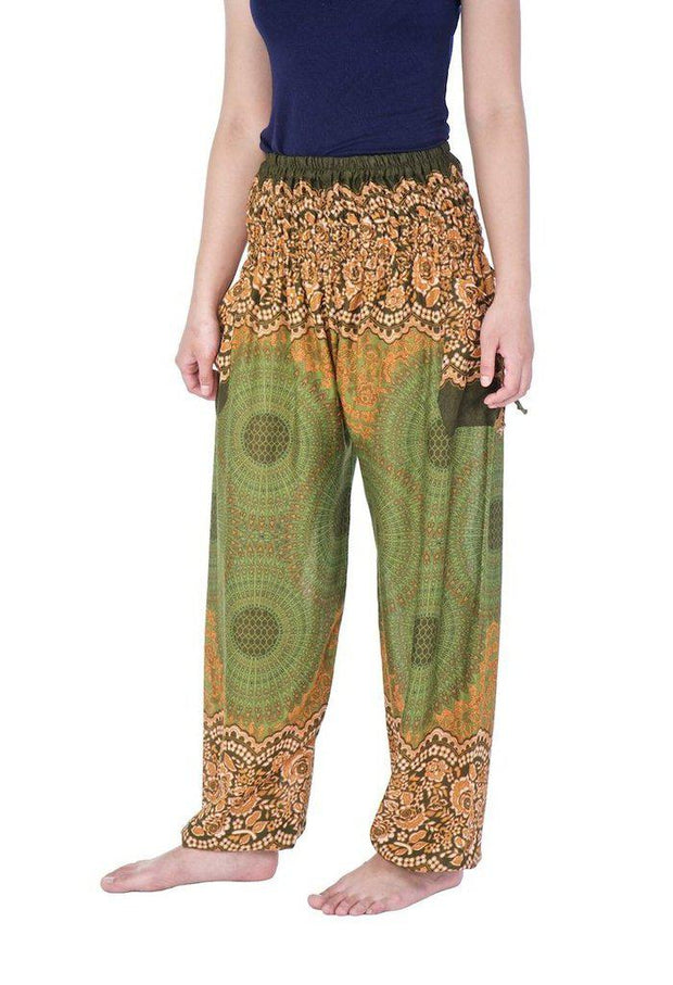 Mandala Harem Pants-Smocked-Lannaclothesdesign Shop-Lannaclothesdesign Shop