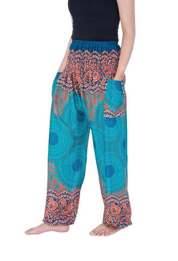 Mandala Harem Pants-Smocked-Lannaclothesdesign Shop-Lannaclothesdesign Shop