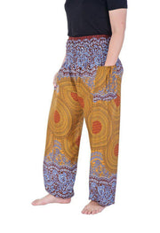 Mandala Harem Pants-Smocked-Lannaclothesdesign Shop-Lannaclothesdesign Shop