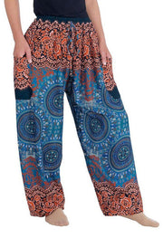 Mandala Harem Pants with Drawstring-Drawstring-Lannaclothesdesign Shop-Lannaclothesdesign Shop