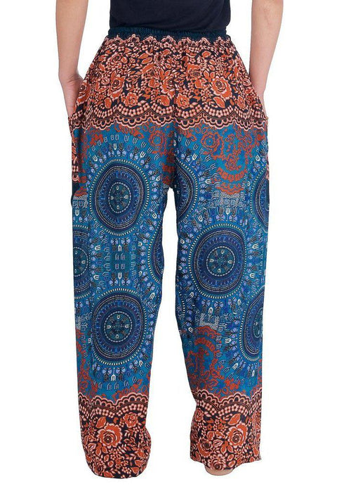 Mandala Harem Pants with Drawstring-Drawstring-Lannaclothesdesign Shop-Lannaclothesdesign Shop
