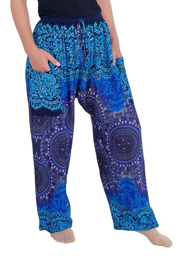 Mandala Harem Pants with Drawstring-Drawstring-Lannaclothesdesign Shop-Lannaclothesdesign Shop