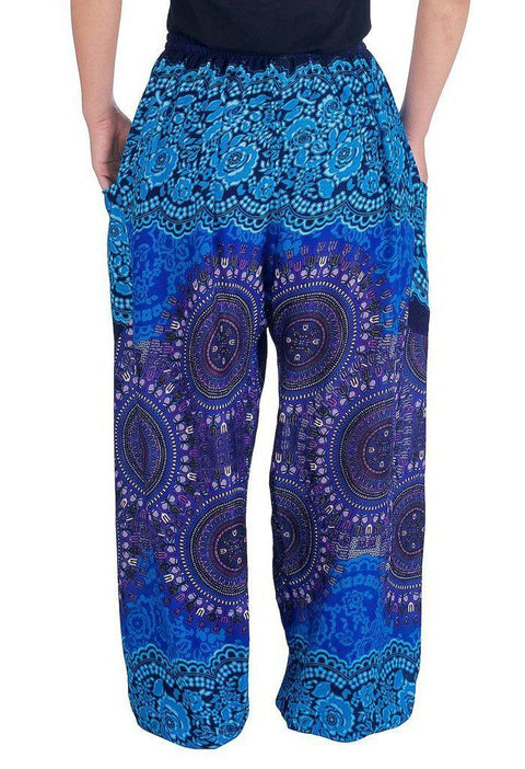 Mandala Harem Pants with Drawstring-Drawstring-Lannaclothesdesign Shop-Lannaclothesdesign Shop