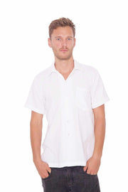 Men's White Cotton Shirt-Men Shirt-Lannaclothesdesign Shop-Medium-Lannaclothesdesign Shop