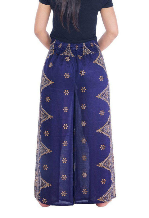 Peacock Flower Wide Legs-Wide Leg-Lannaclothesdesign Shop-Lannaclothesdesign Shop