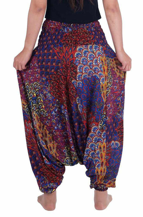 Peacock Harem Pants-Harem Jumpsuit-Lannaclothesdesign Shop-Lannaclothesdesign Shop