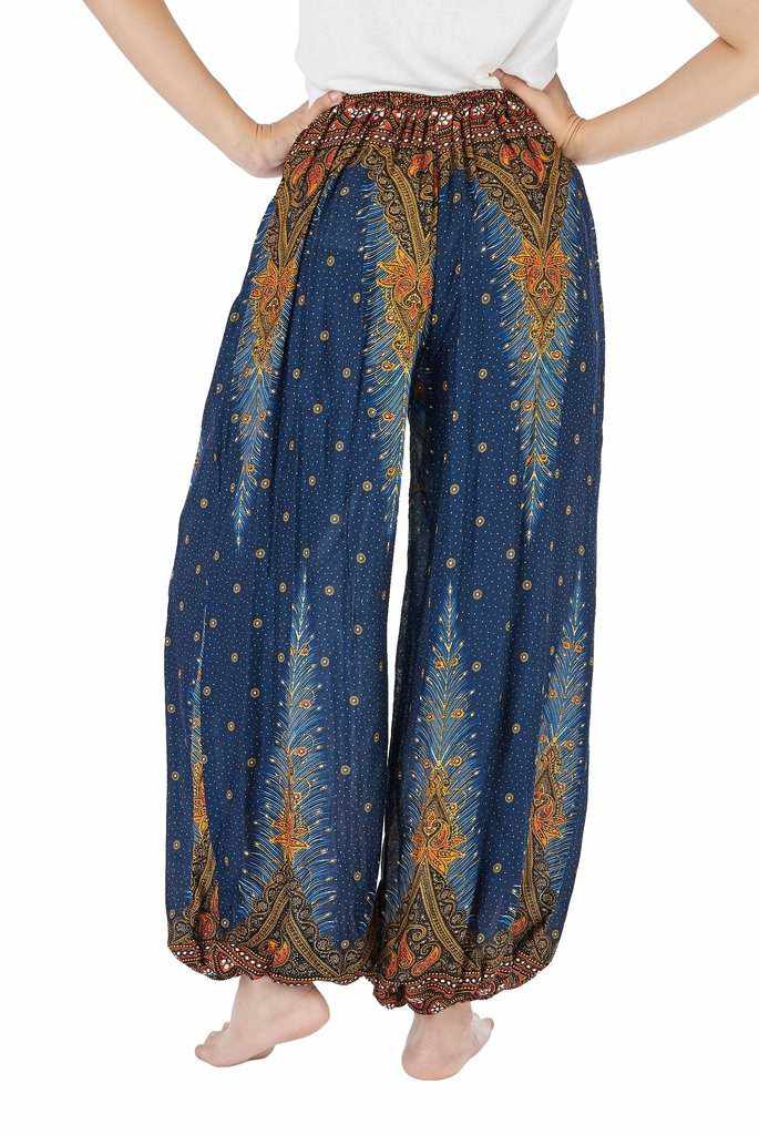 Peacock Jenny Harem Pants - Dark Blue - Lannaclothesdesign Shop