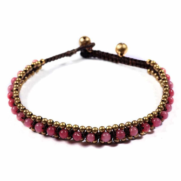 Pink Boho Anklet-Anklet-Lannaclothesdesign Shop-Lannaclothesdesign Shop