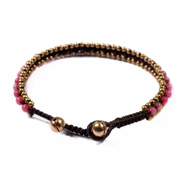 Pink Boho Anklet-Anklet-Lannaclothesdesign Shop-Lannaclothesdesign Shop