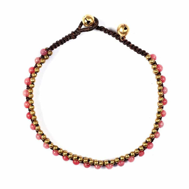 Pink Boho Anklet-Anklet-Lannaclothesdesign Shop-Lannaclothesdesign Shop