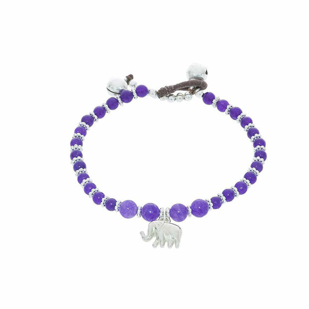 Purple Amethyst Beads and Silver Bells Bracelet-Bracelet-Lannaclothesdesign Shop-Lannaclothesdesign Shop