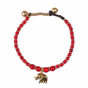 Red How Lite Beads and Brass Bells Bracelet-Bracelet-Lannaclothesdesign Shop-Lannaclothesdesign Shop