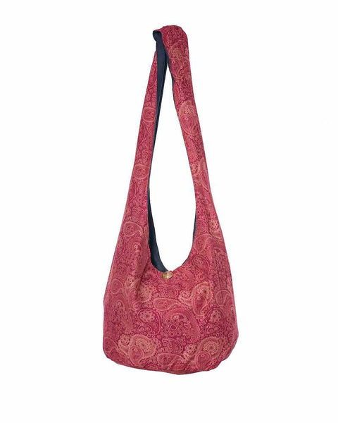 Red Print Sling Bag-Bags-Lannaclothesdesign Shop-Lannaclothesdesign Shop
