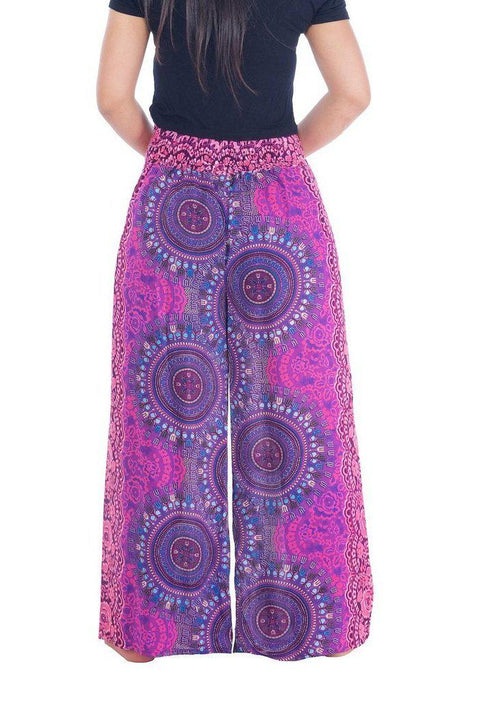 Rose Circle Wide Leg Pants-Wide Leg-Lannaclothesdesign Shop-Lannaclothesdesign Shop